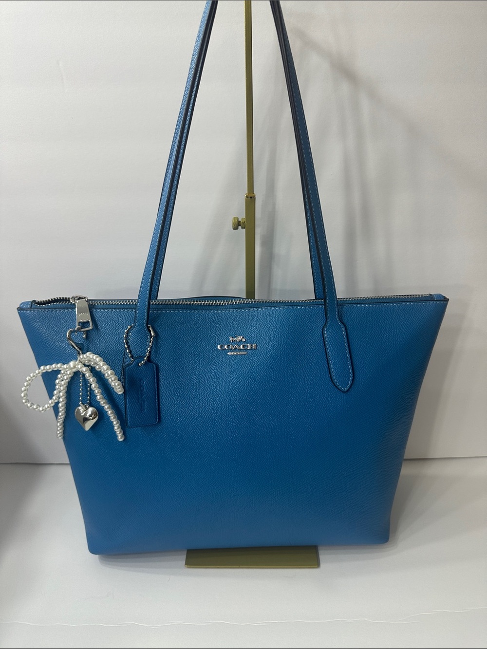 COACH Blue Leather Saffiano Tote